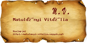 Matulányi Vitália névjegykártya